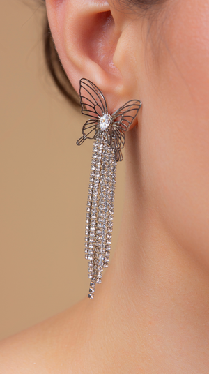 ARETES LEA MARIPOSA PLATEADO