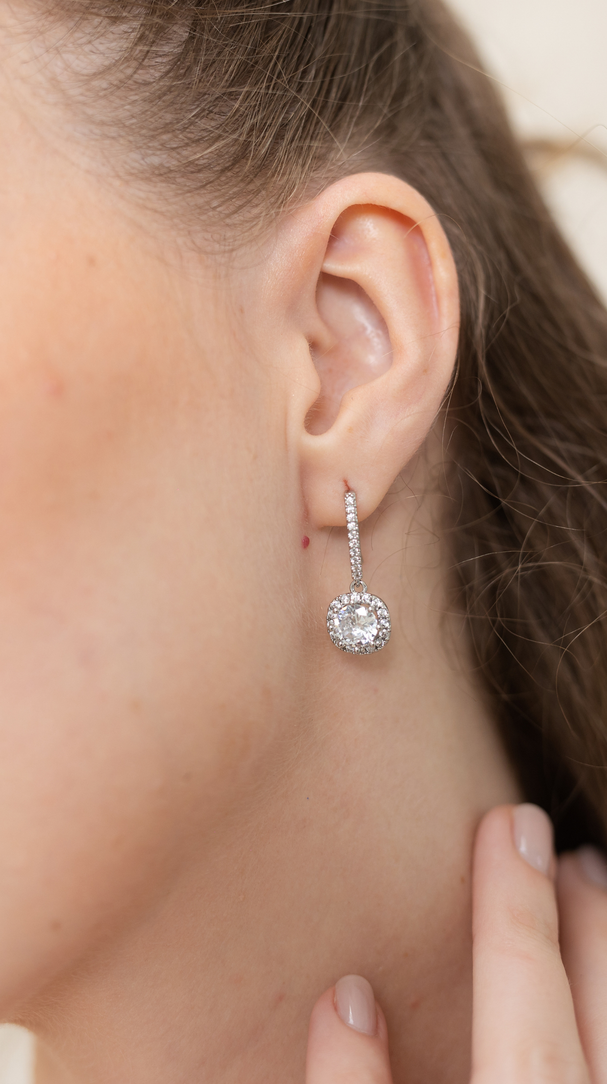 ARETES ARIA SILVER CIRCONIO
